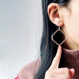 1 par de ganchos para la oreja chapados en oro y cobre chapados irregulares geométricos de estilo Simple