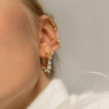 Hebillas de oreja de circonita de Color con microincrustaciones de temperamento de moda con aguja de plata S925 transfronteriza