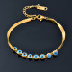 Pulseras de acero inoxidable con ojo del diablo a la moda, 1 pieza