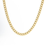 Collar de pulseras chapadas en oro de acero inoxidable geométrico hip-hop