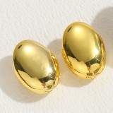 1 par de pendientes chapados en oro de 14 quilates con revestimiento asimétrico de color sólido de estilo clásico