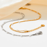 Pulseras geométricas de perlas artificiales con revestimiento de acero inoxidable de estilo simple