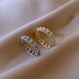 Anillo abierto torcido de línea de moda coreana