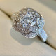 Anillos de circón con incrustaciones de cobre y flores de moda, 1 pieza