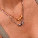 Collar con colgante chapado en oro de 18 quilates con revestimiento de acero inoxidable de color sólido de estilo simple