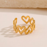 Anillo abierto plateado oro del acero inoxidable 18K de la forma del corazón del estilo clásico en bulto