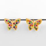 Nuevo pendiente de mariposa Pendientes de diamantes con destellos exagerados al por mayor