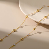 Collar de perlas de moda Collar de cobre dorado minimalista ajustable para mujer