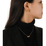 Collar de pendientes de mujer con esmalte de cobre geométrico de diseño Original