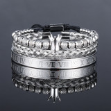 Brazalete de pulseras de acero inoxidable con corona punk