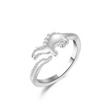 Amazon el mismo anillo de dinosaurio de metal, anillo de animal geométrico con apertura linda a la moda