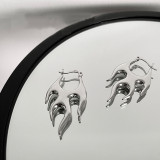 1 par de aretes de cobre chapados en llamas de estilo moderno