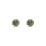 1 par de pendientes de piedras preciosas artificiales con incrustaciones de cobre redondo estilo Hada