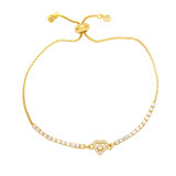 Pulsera de cobre con forma de corazón de moda Pulseras de cobre con circón