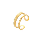 Anillo Abierto Geométrico De Moda Chapado En Acero Inoxidable