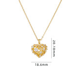 Collar con colgante de diamantes artificiales de cobre con forma de corazón y estrella de estilo simple a granel