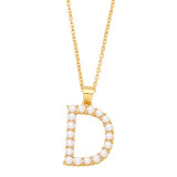 Estilo simple Letra Cobre Chapado en oro Perlas artificiales Collar con colgante 1 pieza