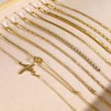Pulseras chapadas en oro geométricas del acero inoxidable 18K del estilo simple casual del estilo de IG en bulto