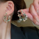 Pendientes Pendientes Geométricos De Cobre Y Circón De Moda 1 Par