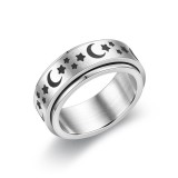 Anillo giratorio de acero de titanio Anillo antiansiedad de descompresión giratorio masculino