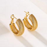 Pendientes de aro chapados en cobre en forma de U a la moda, 1 par