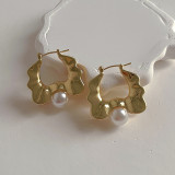 Pendientes de Chapado en Cobre de Color Sólido de Moda, 1 Par