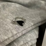 Anillo abierto chapado en cobre con forma de corazón retro