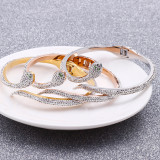 Pulsera creativa de oro de 18k con galvanoplastia de diamantes de acero titanio en forma de serpiente, joyería al por mayor