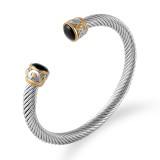 Brazalete De Acero Inoxidable De Color Sólido De Moda 1 Pieza