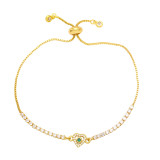 Pulsera de cobre con forma de corazón de moda Pulseras de cobre con circón