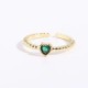 Anillos abiertos chapados en oro del Zircon 18K del embutido de cobre de la forma del corazón del estilo moderno