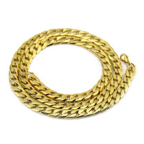 Collar de cadena de bronce dominante de oro de Europa y América Cadena de oro grande en relieve para hombres