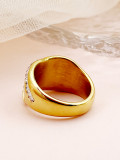 Conmutar anillos irregulares de diamantes de imitación chapados en oro de acero inoxidable a granel