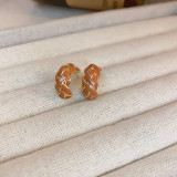 1 par de pendientes colgantes de cobre de resina esmaltada con forma de corazón dulce