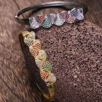 Brazalete de circón con incrustaciones de cobre Retro Sector