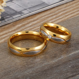 Joyería al por mayor del anillo del acero inoxidable del circón con incrustaciones del color del contraste de la moda