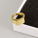 El acero Titanium geométrico del estilo simple suena chapado en oro sin anillos de acero inoxidable incrustados