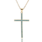 Collar con colgante de cobre con cruz de moda, cadena, collares de cobre