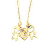Collares de cobre con colgante de pareja, superventas transfronterizos
