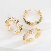 Anillos de cobre con incrustaciones de anillo abierto de cobre en forma de corazón de moda