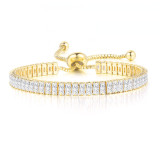 Estilo simple Geométrico Incrustación de cobre Pulseras de circón 1 pieza
