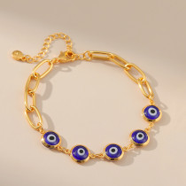 Pulseras chapadas en oro y cobre con ojos retro, 1 pieza