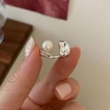 Anillos abiertos chapados en oro blanco con revestimiento irregular de cobre de color sólido geométrico de estilo simple