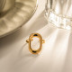 Anillo abierto chapado en acero inoxidable ovalado estilo INS de 1 pieza