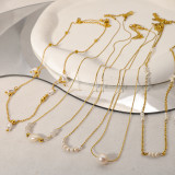 Venta al por mayor collar chapado en oro de 14 quilates de acero titanio con flor redonda de moda de 1 pieza