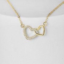 Estilo simple Forma de corazón Chapado en cobre Collar con circón 1 pieza
