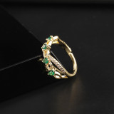 Anillo de personalidad de extremo abierto transfronterizo Anillo de mariposa de circón Diamantes retro Anillo de dedo índice abierto en forma de serpiente Joyería de mujer