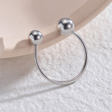 Anillos abiertos chapados en oro de 14 quilates con revestimiento de acero inoxidable de color sólido con bola de estilo simple a la moda