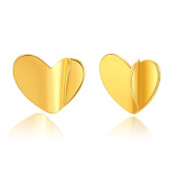 Pendientes chapados en cobre con forma de corazón a la moda, 1 par