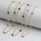 Collar chapado en cobre con ojo de moda, 1 pieza